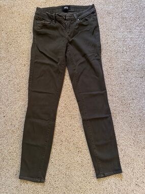 PAIGE Dark Olive Verdugo Ankle Skinny Jeans